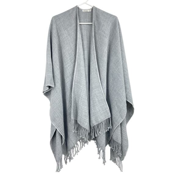 MERSEA Classic Travel‎ wrap/shawl One Size Gray Fringe cable knit - Picture 1 of 6
